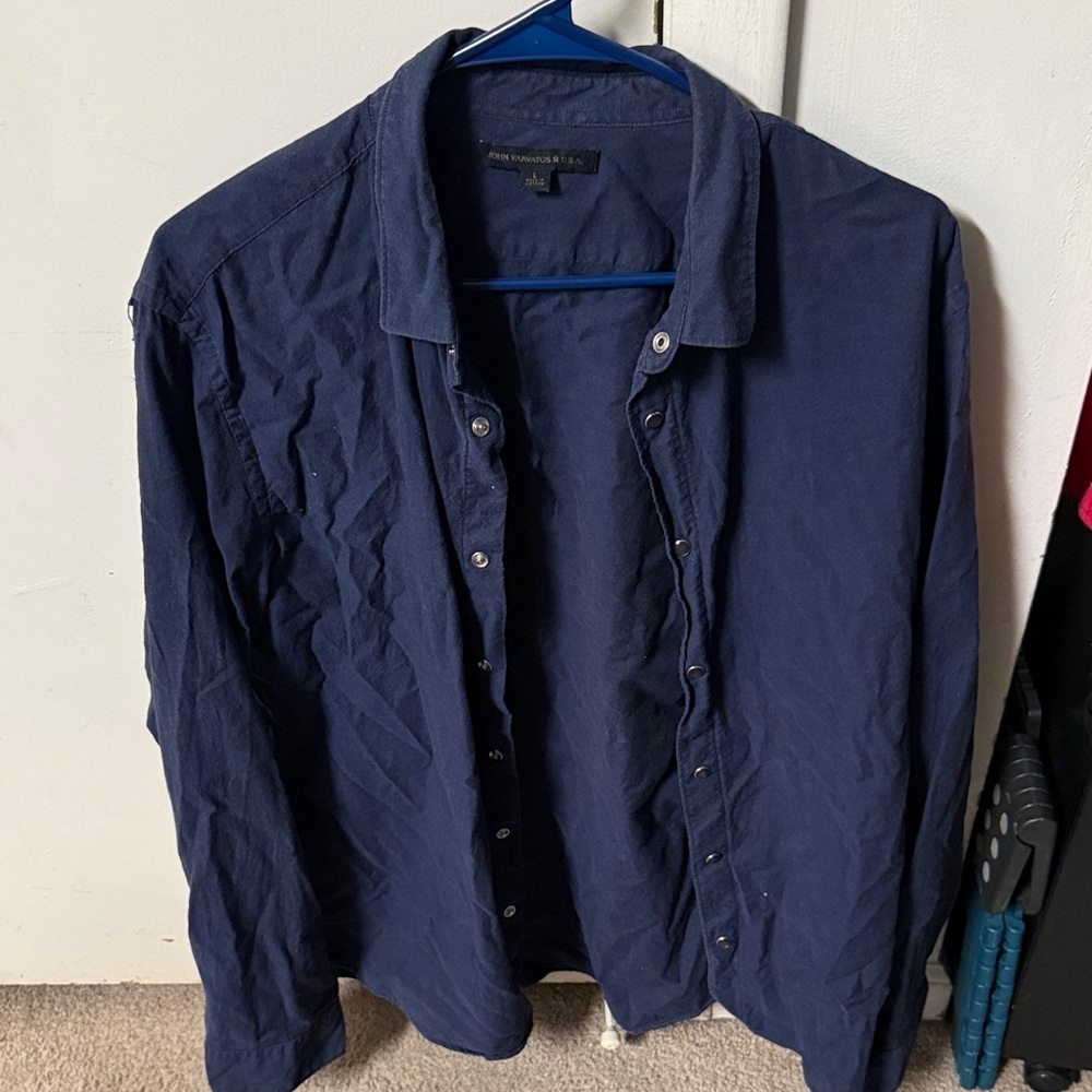 John Varvatos Men's Deep Blue Shirt Jacket
